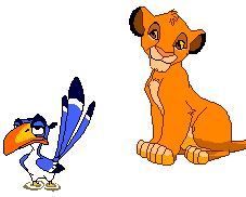 Gif animé lionceau oiseau
